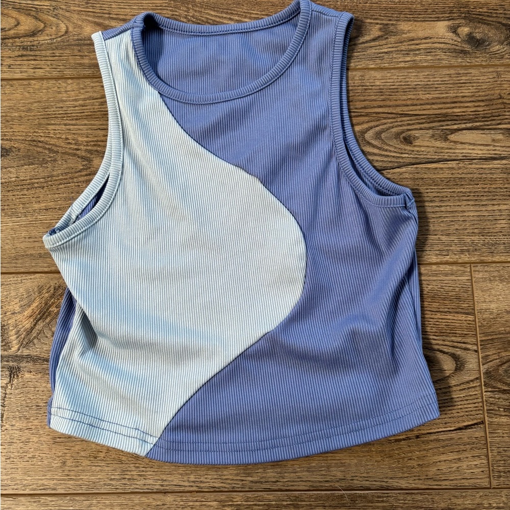 SHEIN Blue and Light Blue Tank Top
